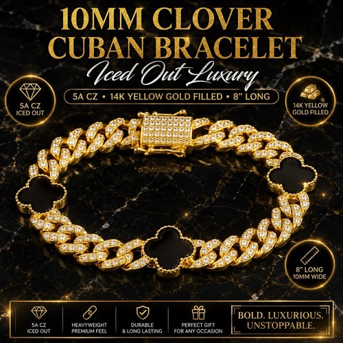 Bracciale cubano trifoglio