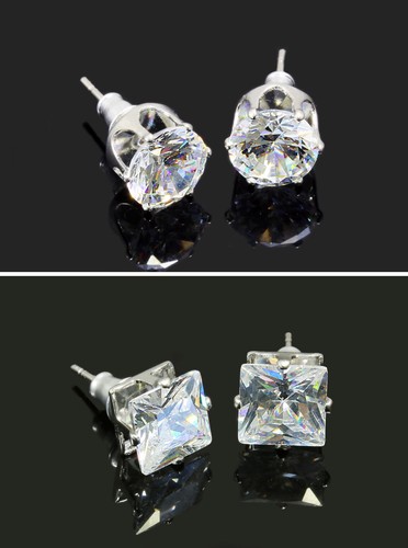 Orecchini perno con zirconia - a,