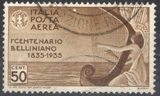 Italia - 1935 - 100. Anniversario della morte di Bellini - Posta Aerea - Timbrato - A91