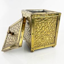 Antica Scatola in legno e ottone Cofanetto vintage Inglese contenitore the 1930