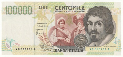 100000 lire caravaggio - 100000,