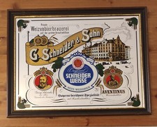Specchio vintage birra Schneider Weisse beer advertising mirror Breweriana