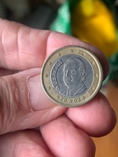 Moneta da Collezione 1 Euro Spagna 2002 Ritratto di Re Juan Carlos I -circolata-