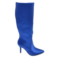 Stivale alto blu donna in