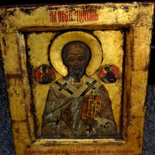 Antique russian icon - russian, st