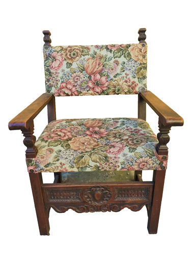 Poltrona trono antico noce - trono, in