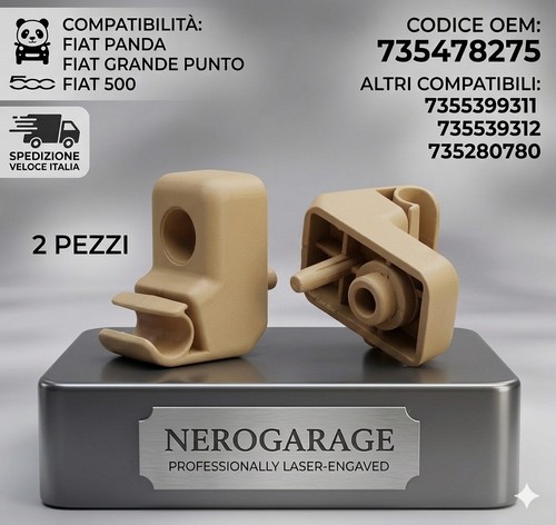 Coppia ganci clip aletta - coppia,