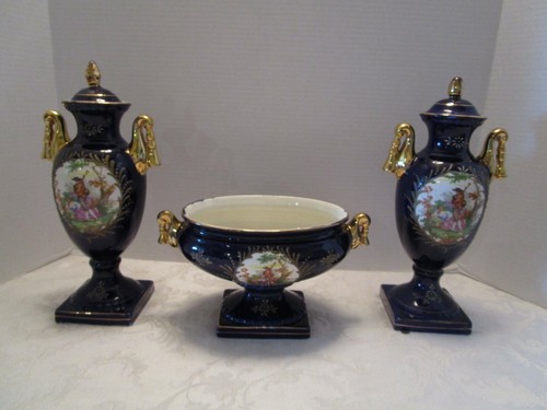 Console vintage ceramica blu