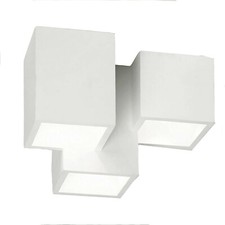 Lampada da soffitto 3 cubi portafaretto gesso verniciabile supporto faretto gu10