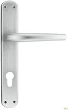 COPPIA MANIGLIA PORTA INTERNA CON PLACCA LEGA TORINO F.Y. CROMO CROMATO SATINATO