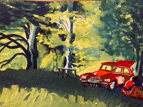 Dipinto gouache carta 1970 - dipinto,