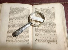 Antica lente ingrandimento - Manico In Argento Francia Minerva 1880-1900