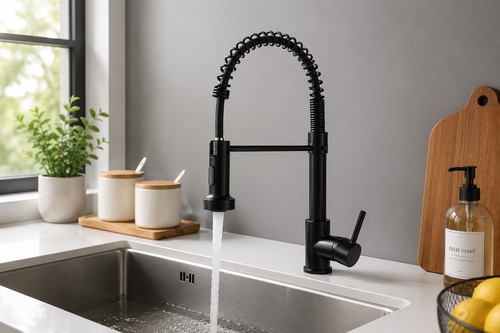Robinet cuisine noir mat - robinet, avec