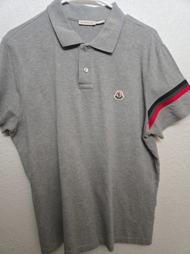 Moncler grey polo - with, red