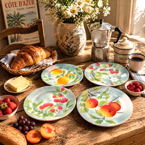 Set piatti maiolica - set, in