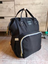 Zaino neonato mamma fasciatoio, multifunzione borsa bambino con tasche (nero)