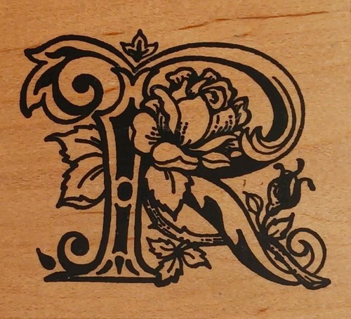 Lettera botanica floreale - lettera, r