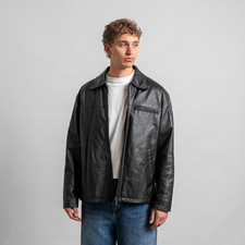 Giacca pelle nera uomo vintage