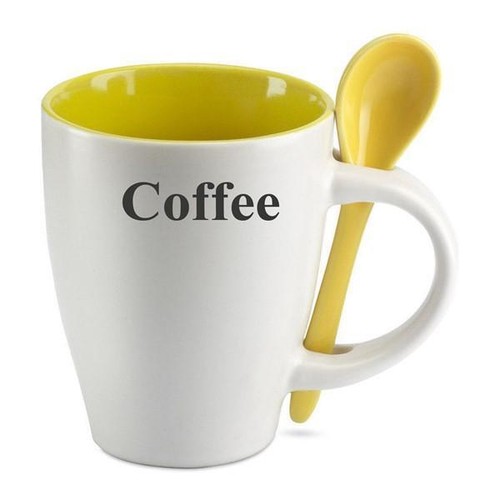 Tazza bicolore con cucchiaino - tazza,