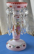 BOEMIA MOSER GLASS ANTICO PORTACANDELA BOHEMIA SIGNED ART NOUVEAU VINTAGE