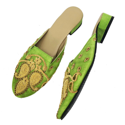 Saachi verde lime seta oro