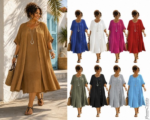 Lagenlook pezzi abito lino - abito,