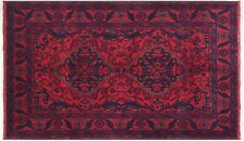 Afgano Khal Mohammadi Tappeto 140x200 Annodato a Mano Braun Geometrica Oriente