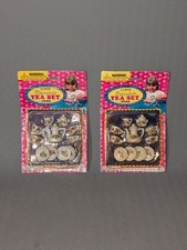 Set 2 mini set da tè vintage in porcellana fiori 13 pezzi