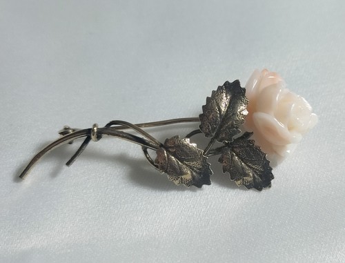 Spilla rosa corallo vintage - ,