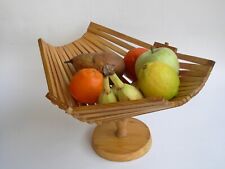 Alzata portafrutta portapane cesto pieghevole in legno vintage wooden fruit bowl