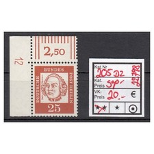 Berlino 1961, Mich.-Nr.: 205 DZ 12 ** Controllato / Risultato