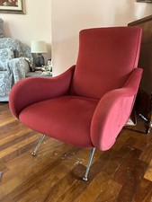 Coppia di poltrone rosse in stile LADY di Marco Zanuso