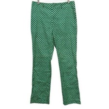 Pantaloni donna Prada vita alta gamba dritta zip fly verde taglia 42 US 6
