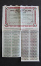 CERTIFICATO AZIONARIO FINANZIARIA E IMMOBILIARE SETTENTRIONALE BRESCIA 1934