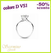 ANELLO SOLITARIO ORO BIANCO