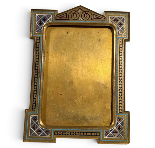 Cornice bronzo con smalti - in,