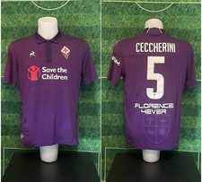 Maglia A.C. FIORENTINA calcio MATCH WORN 2018 2019 5 CECCHERINI