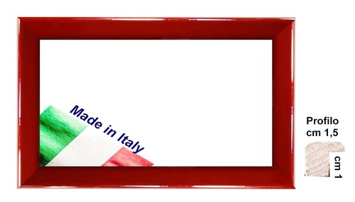 Cornice legno rossa laccata - legno,