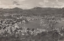CARTOLINA  LUGANO-PARADISO TICINO SVIZZERA PANORAMA VACANZA VIAGGIATA 1959