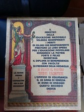 🔵 MEDAGLIA DI BRONZO DIPLOMA EDUCAZIONE POPOLARE FASCISMO TODINI FALVATERRA😂