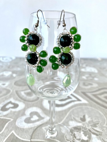 Orecchini verdi argento in - verdi,