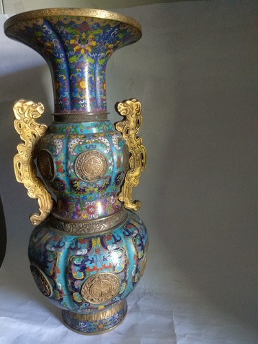 Chinese polychrome gourd - , vase
