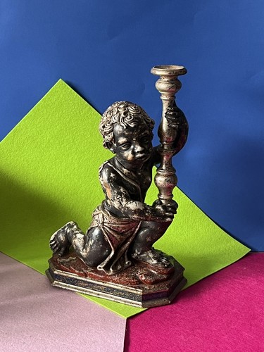 Scultura legno dipinto - legno,