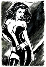 Black Canary (09"x12") fumetto originale di Jacob Hitt - artista Saatchi us