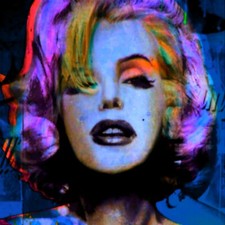 Motivo Marilyn Monroe 3 D XXL130 cm x 130 cm PopArt/immagine/argento alluminio/street art/moderno