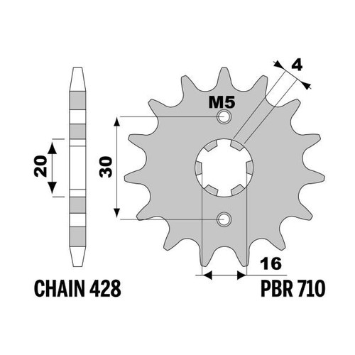 Pignone pbr z15 denti passo - pbr,