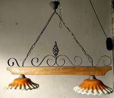 Bilanciere LAMPADARIO RUSTICO ferro battuto terracotta e LEGNO cucina taverna