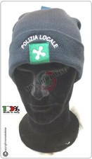 Berretto Papalina Watch Cap Cuffia Zuccotto Con Ricamo Polizia Locale Lombardia