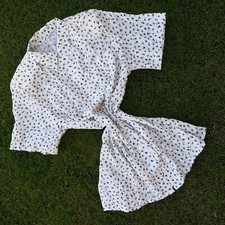 Camicia/vestito vintage donna bianca con fiori, manica corta con spalline