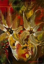 giandante x quadro tempera ad encausto 35x50 senza cornice